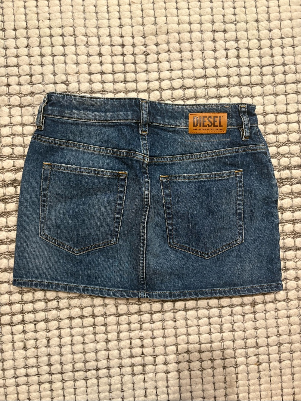 DIESEL Classic Blue Denim Mini Skirt with Back Pockets